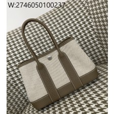 [장인의집] 에르메스 가든파티 미니 캔버스 은장 배색 코끼리 회색