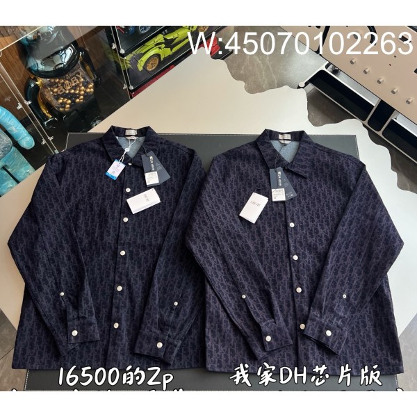 V공장 디올 오블리크 오버셔츠 데님 셔츠 블루 033D490M321X