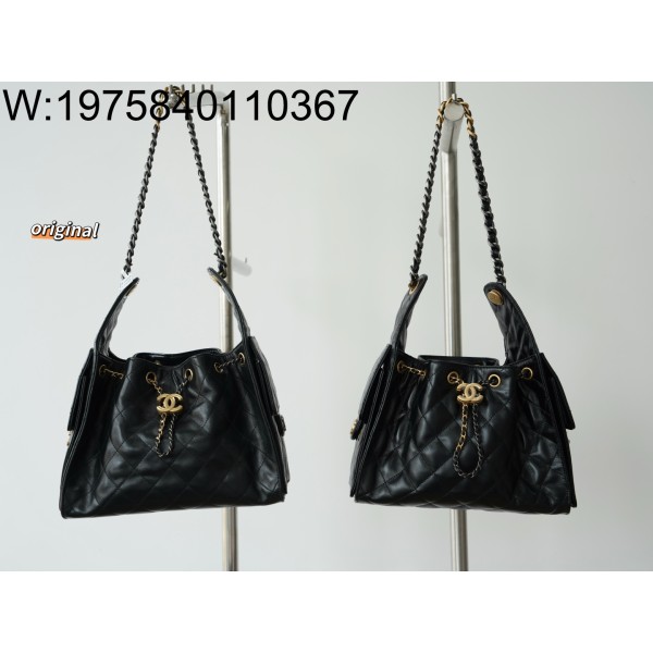 [LP공장] 샤넬 25 스몰 핸드백 그레인드 카프스킨 골드 메탈 블랙 30*26*14cm