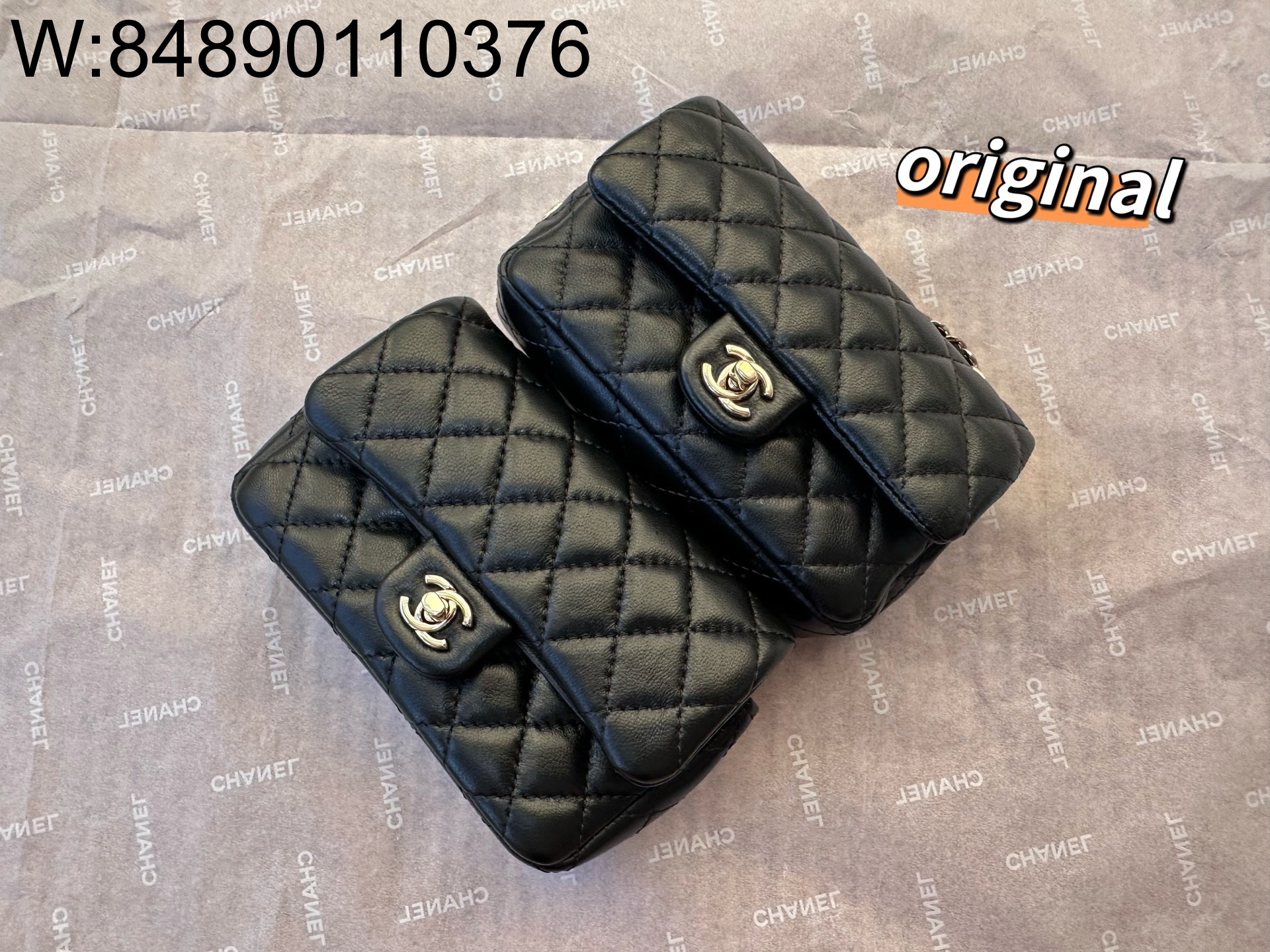 [LP공장] 샤넬 클래식 후크 달린 미니백 램스킨 골드 메탈 블랙 8*12.5*5cm