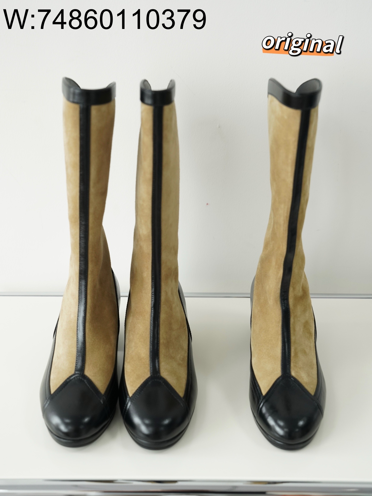 [LP공장] 샤넬 스웨이드 이음 부츠 카키 블랙