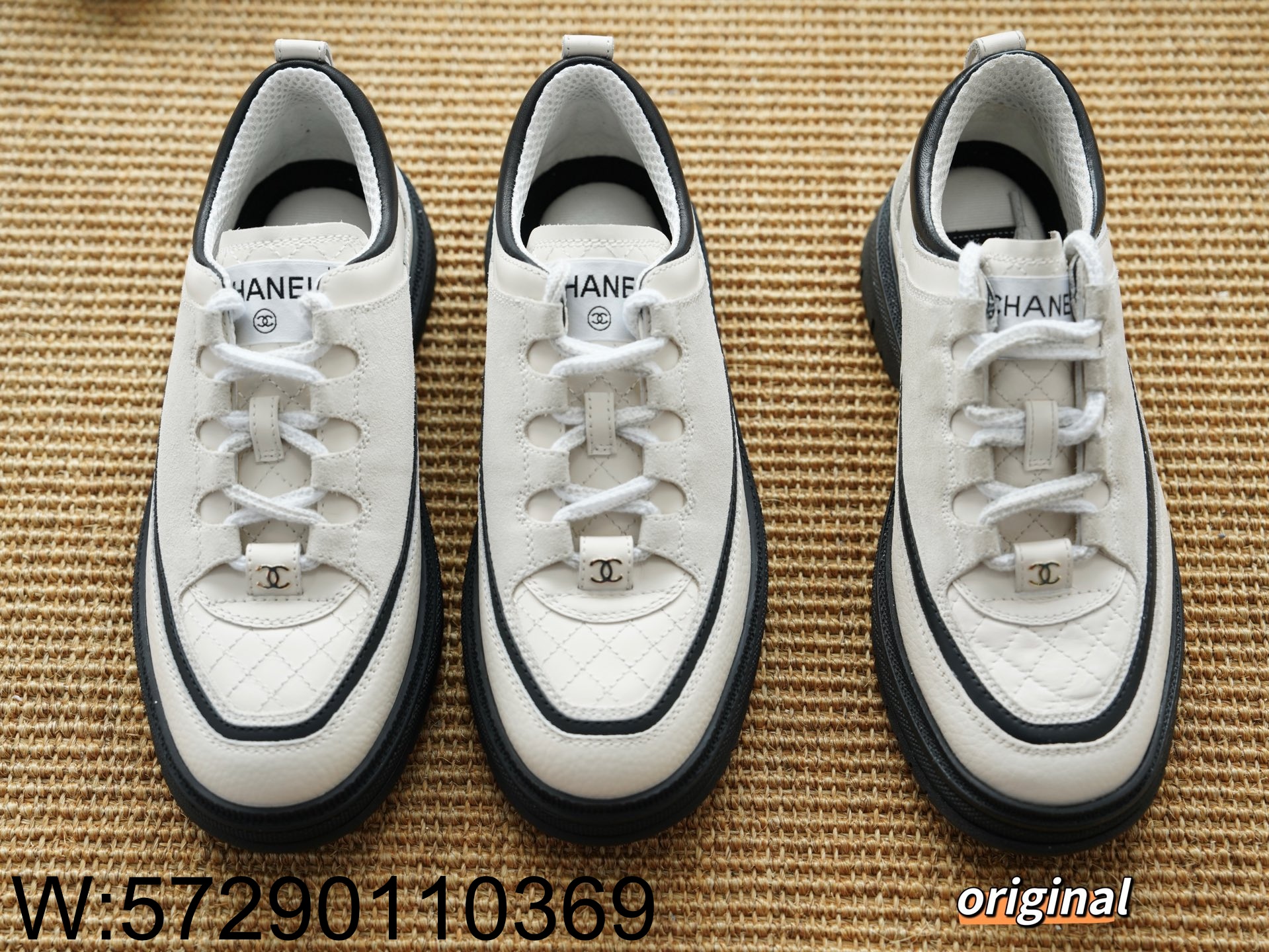 [LP공장] 샤넬 25B 배색 이음 스니커즈 베이지