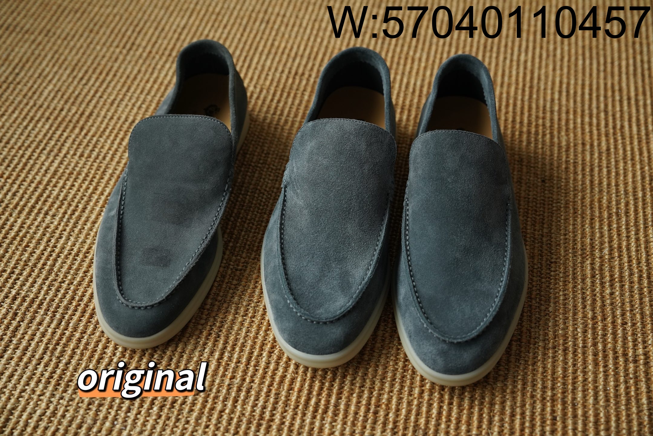 [LP공장] 로로피아나  썸머 워크 스웨이드 카프스킨 로퍼 네이비