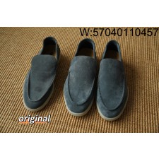 [LP공장] 로로피아나  썸머 워크 스웨이드 카프스킨 로퍼 네이비