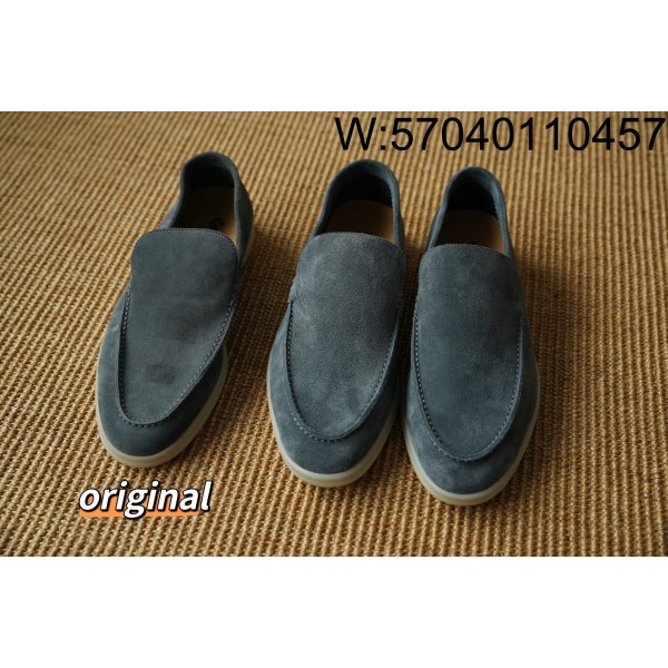 [LP공장] 로로피아나  썸머 워크 스웨이드 카프스킨 로퍼 네이비