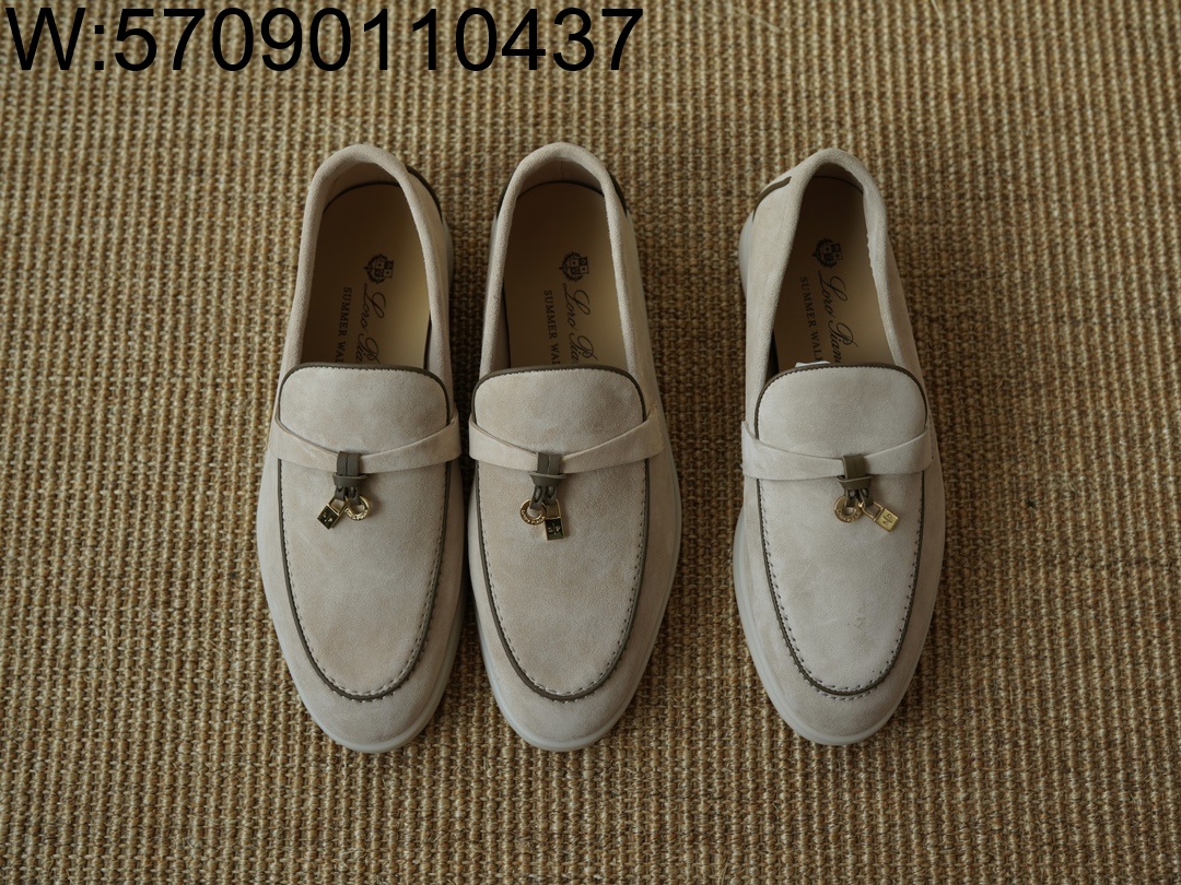 [LP공장] 로로피아나 썸머 참 워크 스웨이드 카프스킨 로퍼 베이지