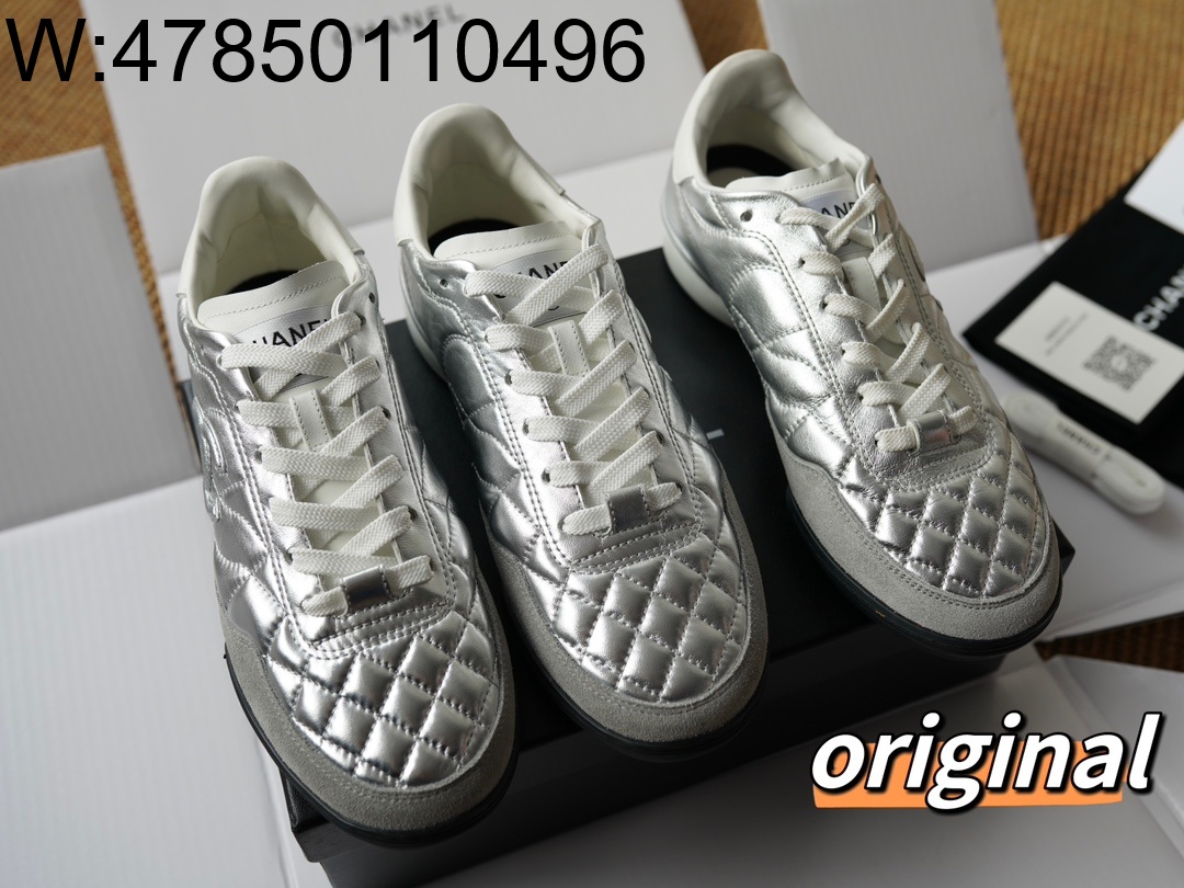 [LP공장] 샤넬 24SS 모노그램 퀼팅 스니커즈 실버