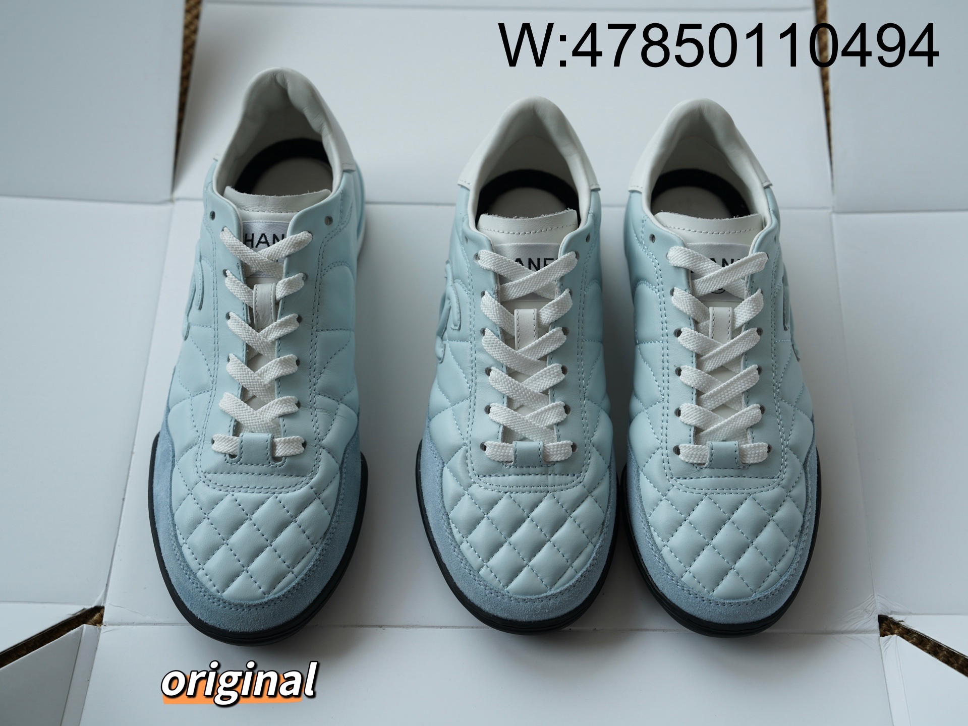 [LP공장] 샤넬 24SS 모노그램 퀼팅 스니커즈 라이트 블루