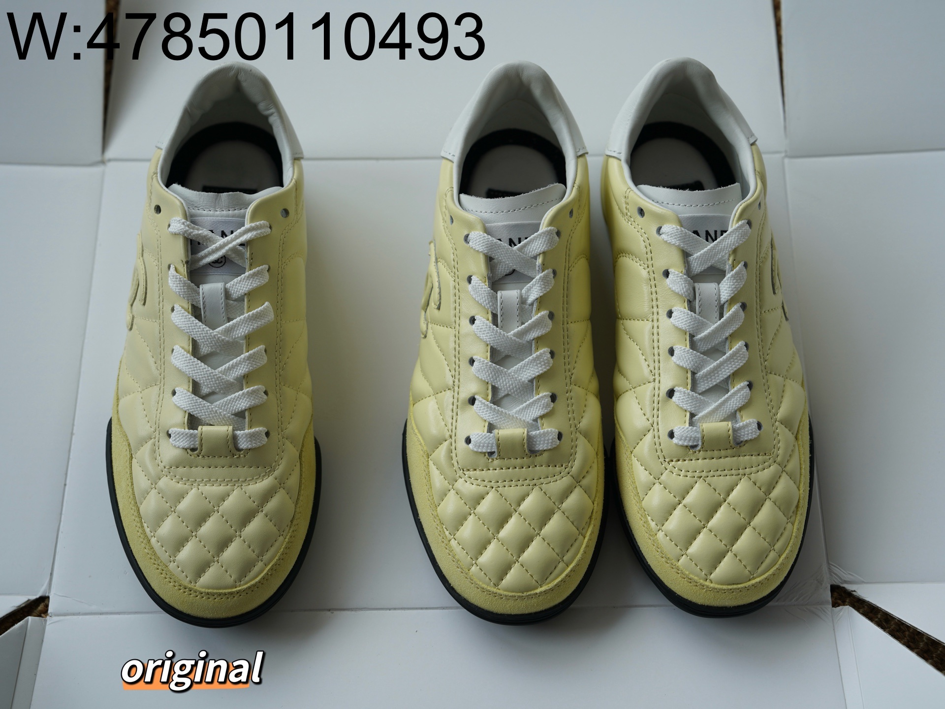 [LP공장] 샤넬 24SS 모노그램 퀼팅 스니커즈 옐로우