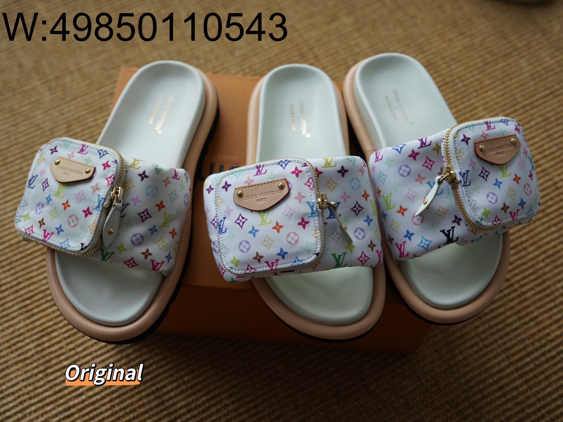 [LP공장] 루이비통 LV X TM 풀 필로우 컴포트 플랫 뮬 슬리퍼 화이트 멀티