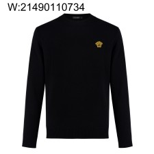 [MO공장] 베르사체 메두사 스몰 로고 자수 니트 블랙