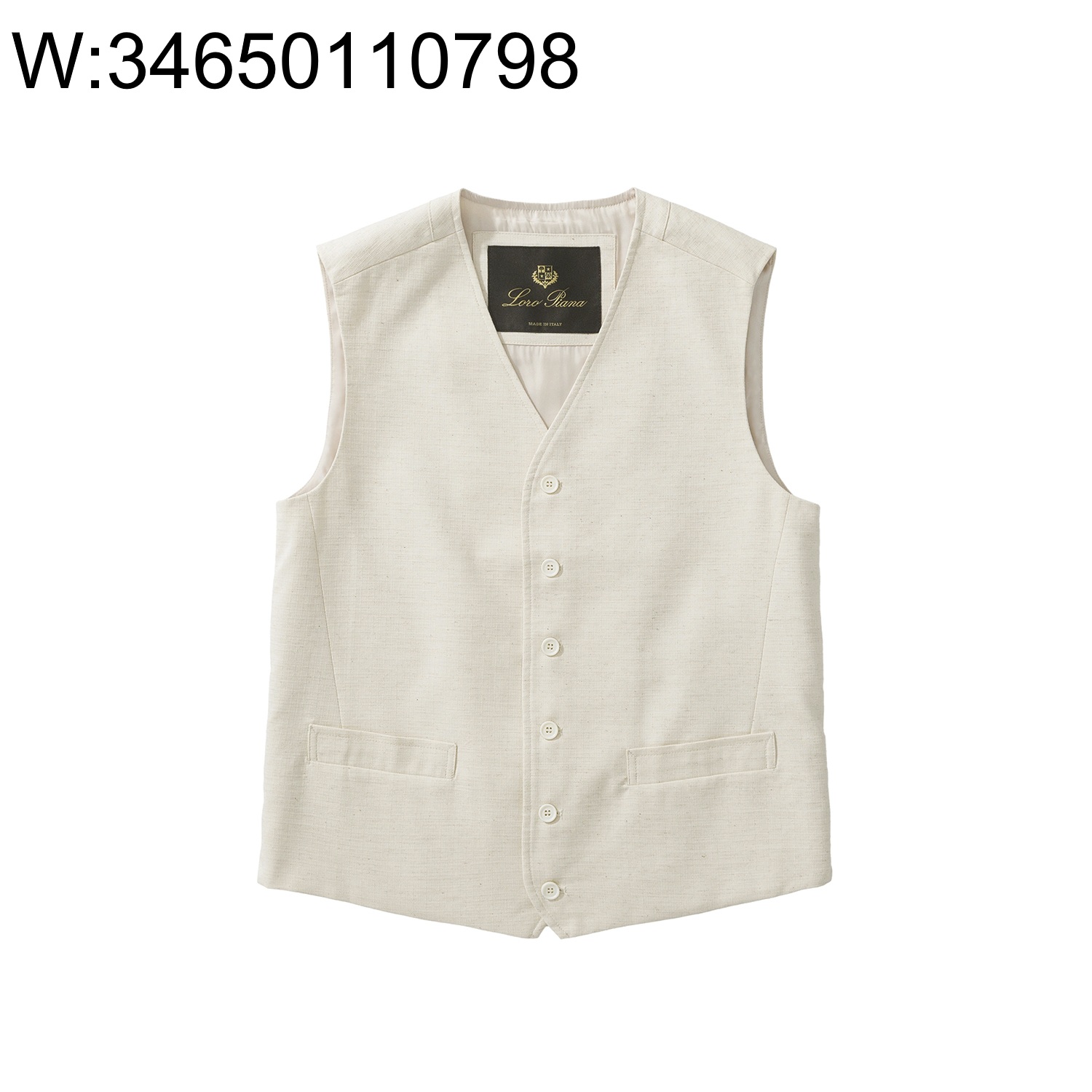 [흰] 로로 피아나 Eduard 베이직 단색 아마 조끼 아이보리