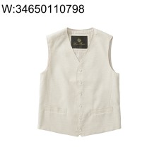 [흰] 로로 피아나 Eduard 베이직 단색 아마 조끼 아이보리