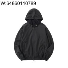 [흰] 로로 피아나 리버서블 단색 바람막이 자켓 블랙