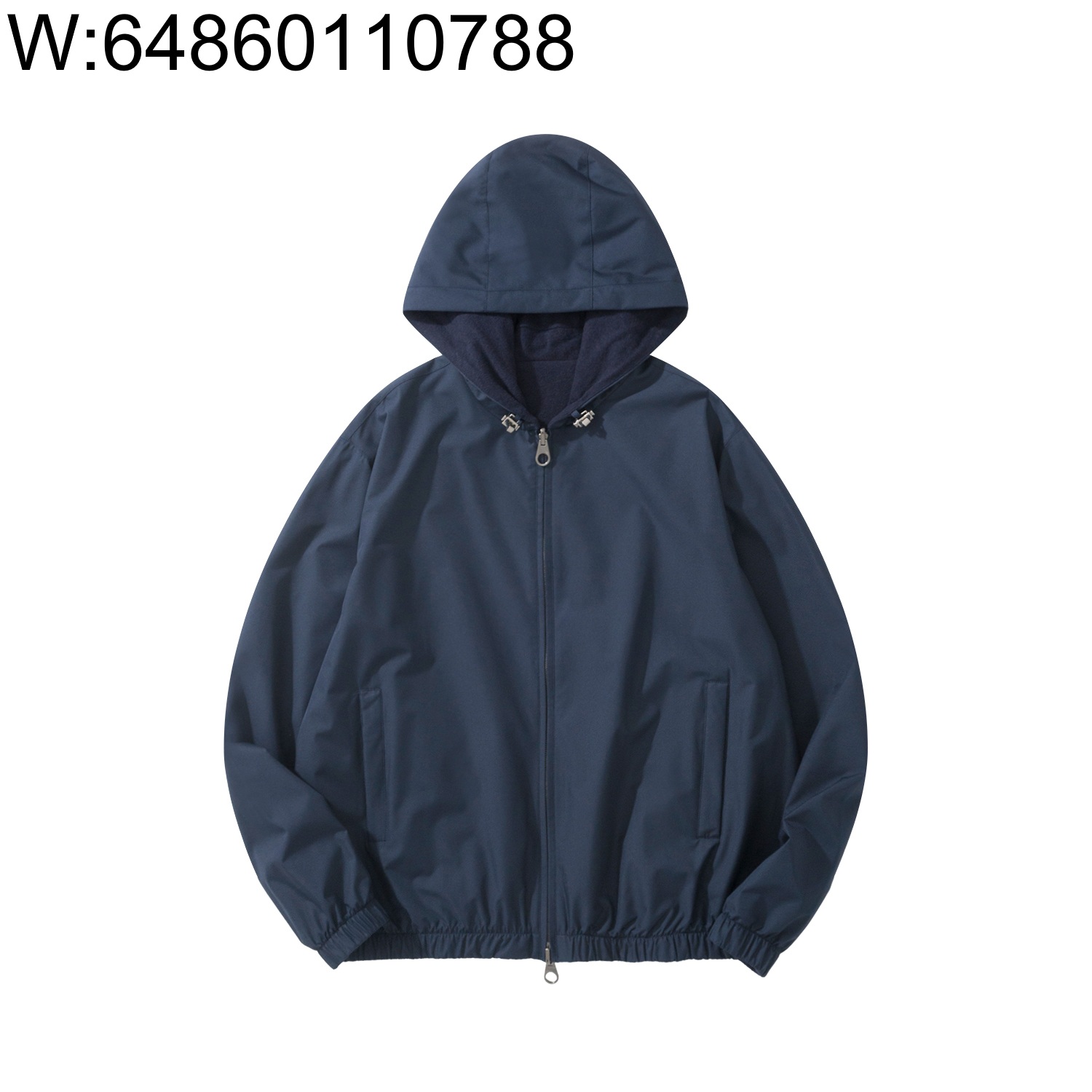 [흰] 로로 피아나 리버서블 단색 바람막이 자켓 블루