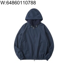 [흰] 로로 피아나 리버서블 단색 바람막이 자켓 블루