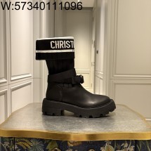 [QR 5009] 디올 D-메이저 앵클 부츠 카프스킨 앤 테크니컬 니트 블랙