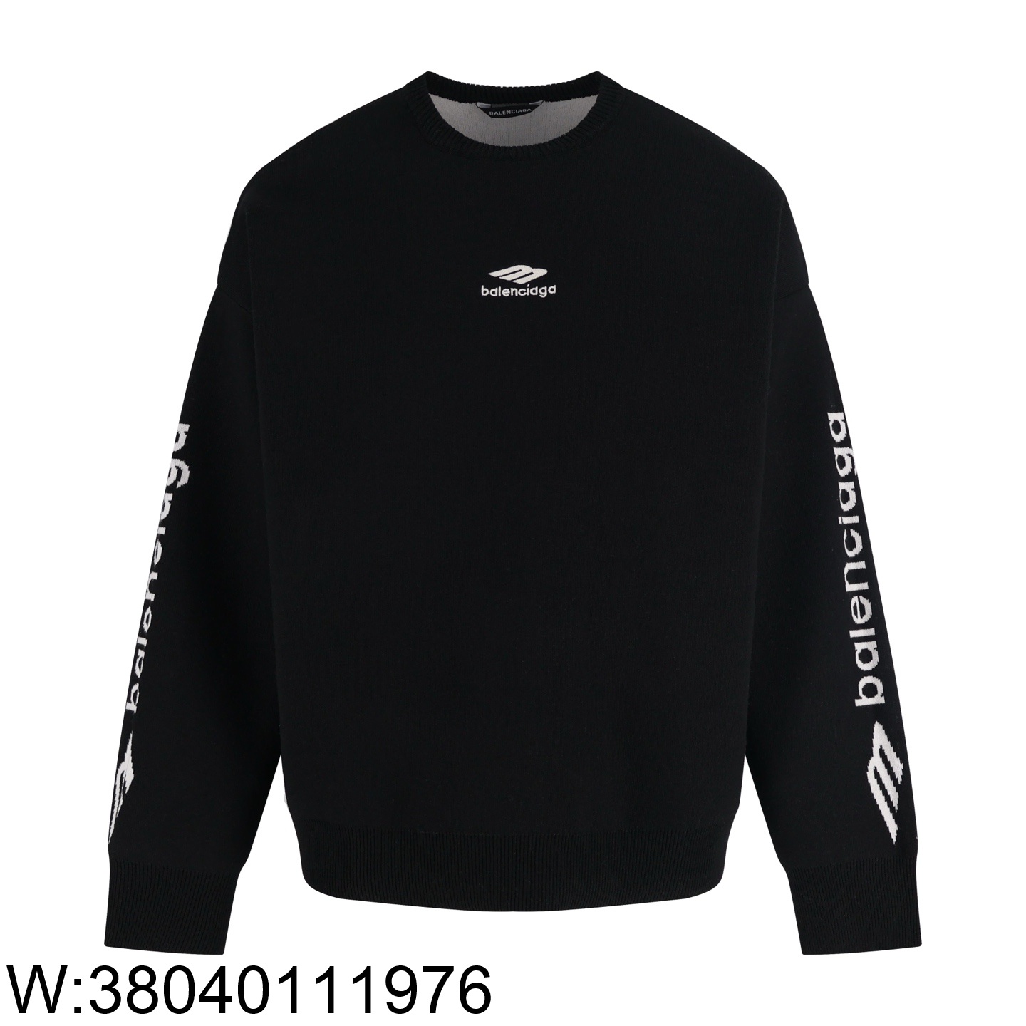 [잔디집2] 발렌시아가 스키 3B 모노그램 자카드 양털 니트 블랙