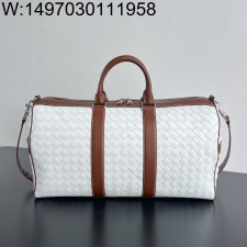 징 팩토리 보테가베네타 인트레치아토 기내 여행 가방 795287 50*27*24cm 화이트 브라운