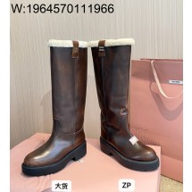 [DXJ] 미우미우 퓸 레더 부츠 시에나