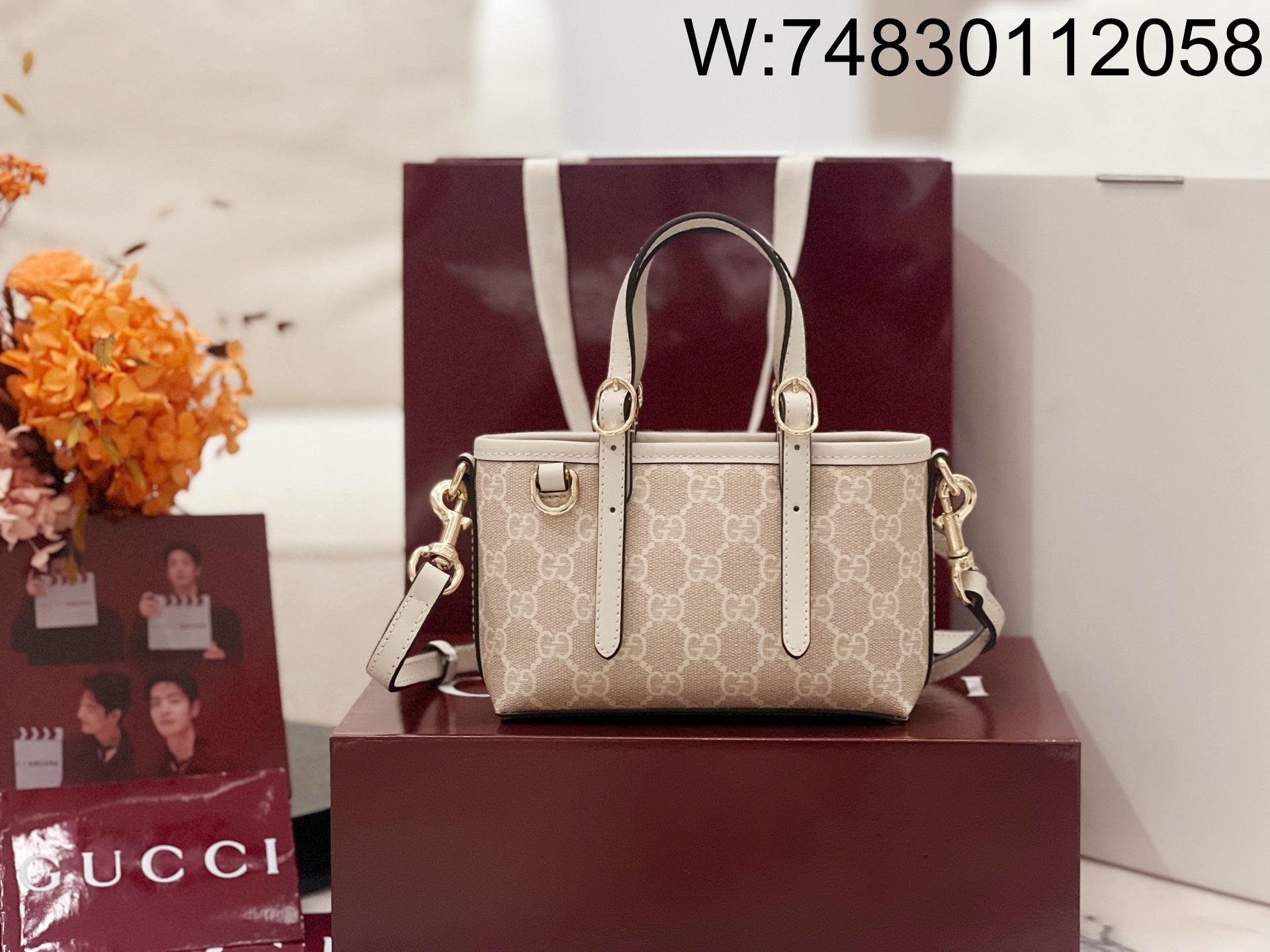 [JHL] 구찌 GG 엠블럼 미니백 855491 17.5*11*6.5cm 베이지