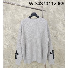 GTR공장 크롬하츠 23SS 소매 십자가 캐시미어 혼방 니트 그레이