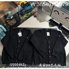 V공장 발렌시아가 소매 모노그램 가디건 블랙