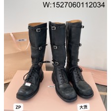 [DXJ] 미우미우 레더 부츠 블랙