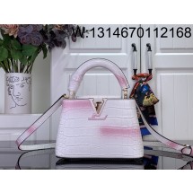 [88factory] 루이비통 카퓌신 미니 악어무늬 M94227 M48865 21*14*8cm 화이트 핑크