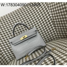 [장인의집] 에르메스 켈리 19 금장 악어가죽 mz 그레이