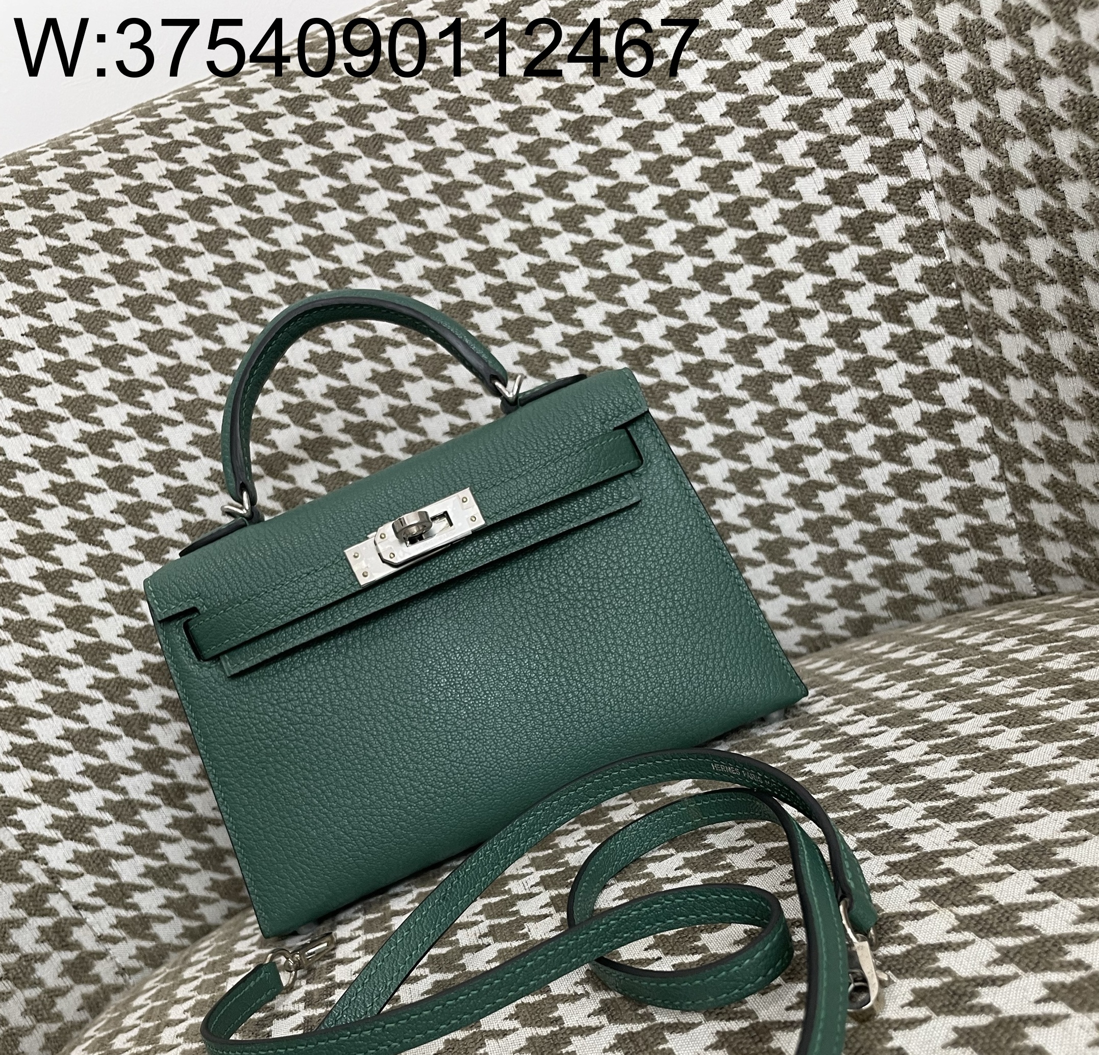 [장인의집] 에르메스 켈리 19 은장 다크 그린 산양가죽