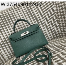 [장인의집] 에르메스 켈리 19 은장 다크 그린 산양가죽