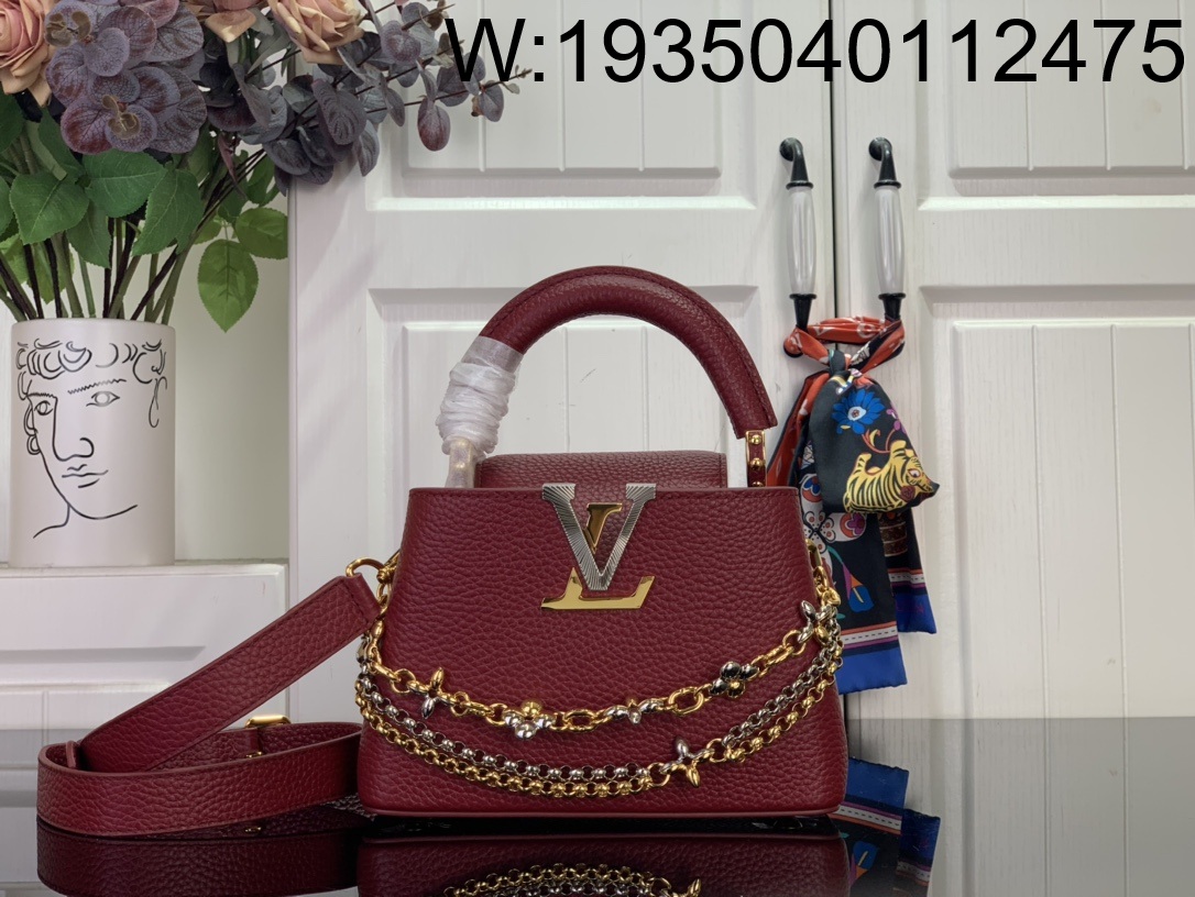 [88factory] 루이비통 카퓌신 미니 M27034 21*13.6*8cm 다크 레드