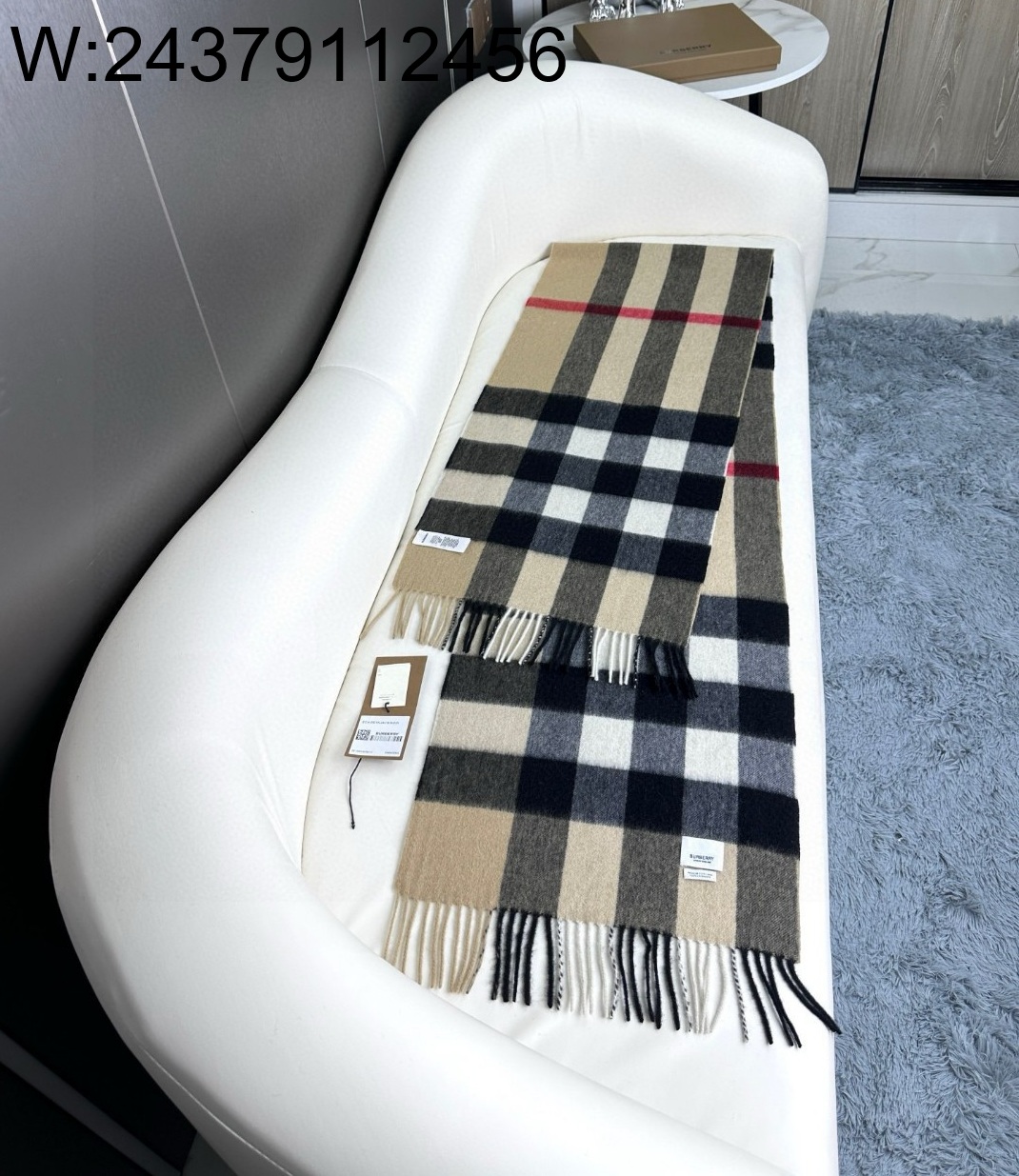 AGG 버버리 캐시미어 클래식 체크 스카프 40*180cm
