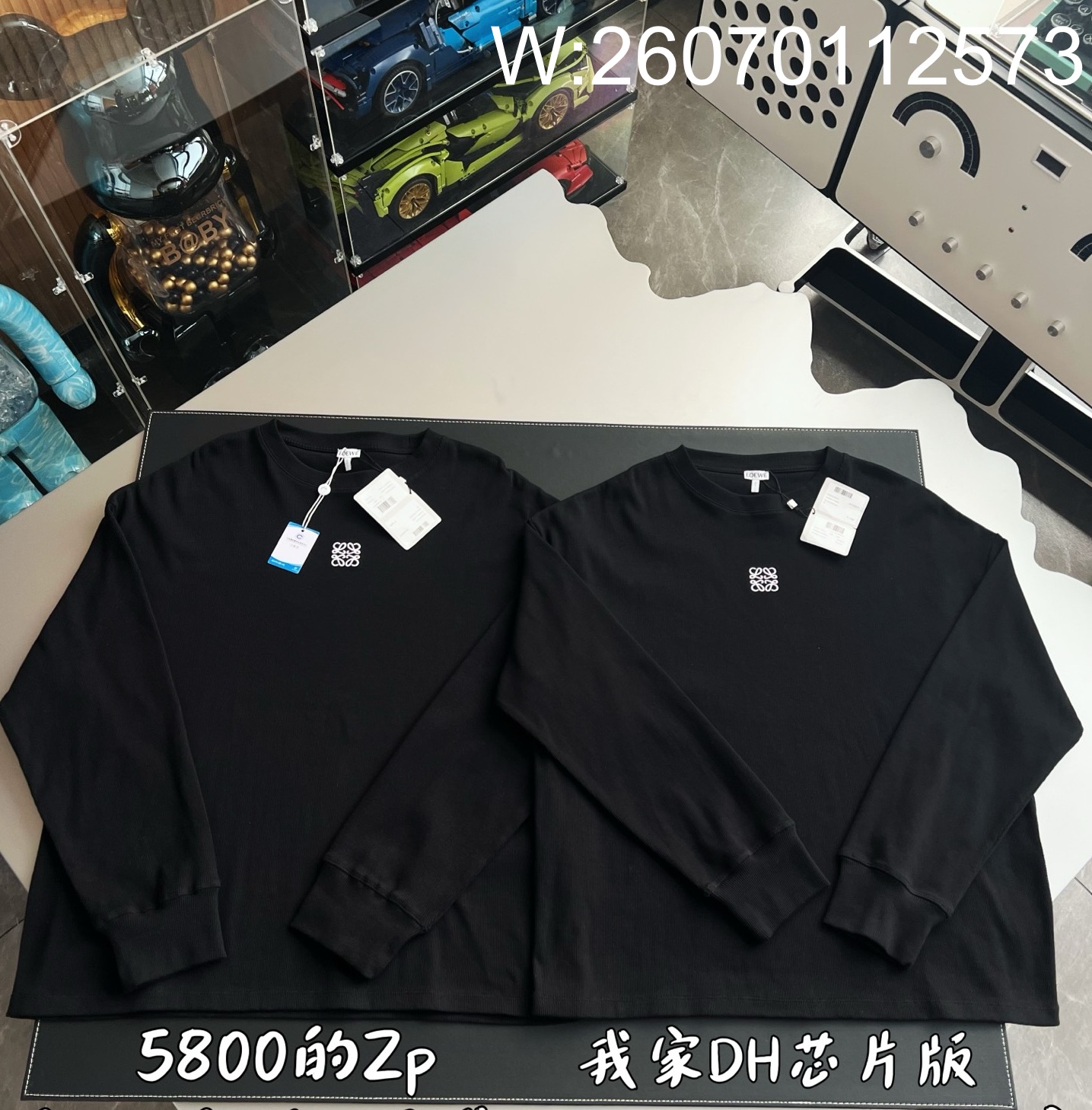 V공장 로에베 24SS 로고 자수 긴팔티 블랙