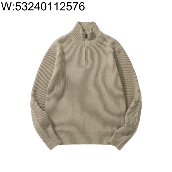 [흰] 로로 피아나 Plane 트리 양털 반지퍼 니트 베이지