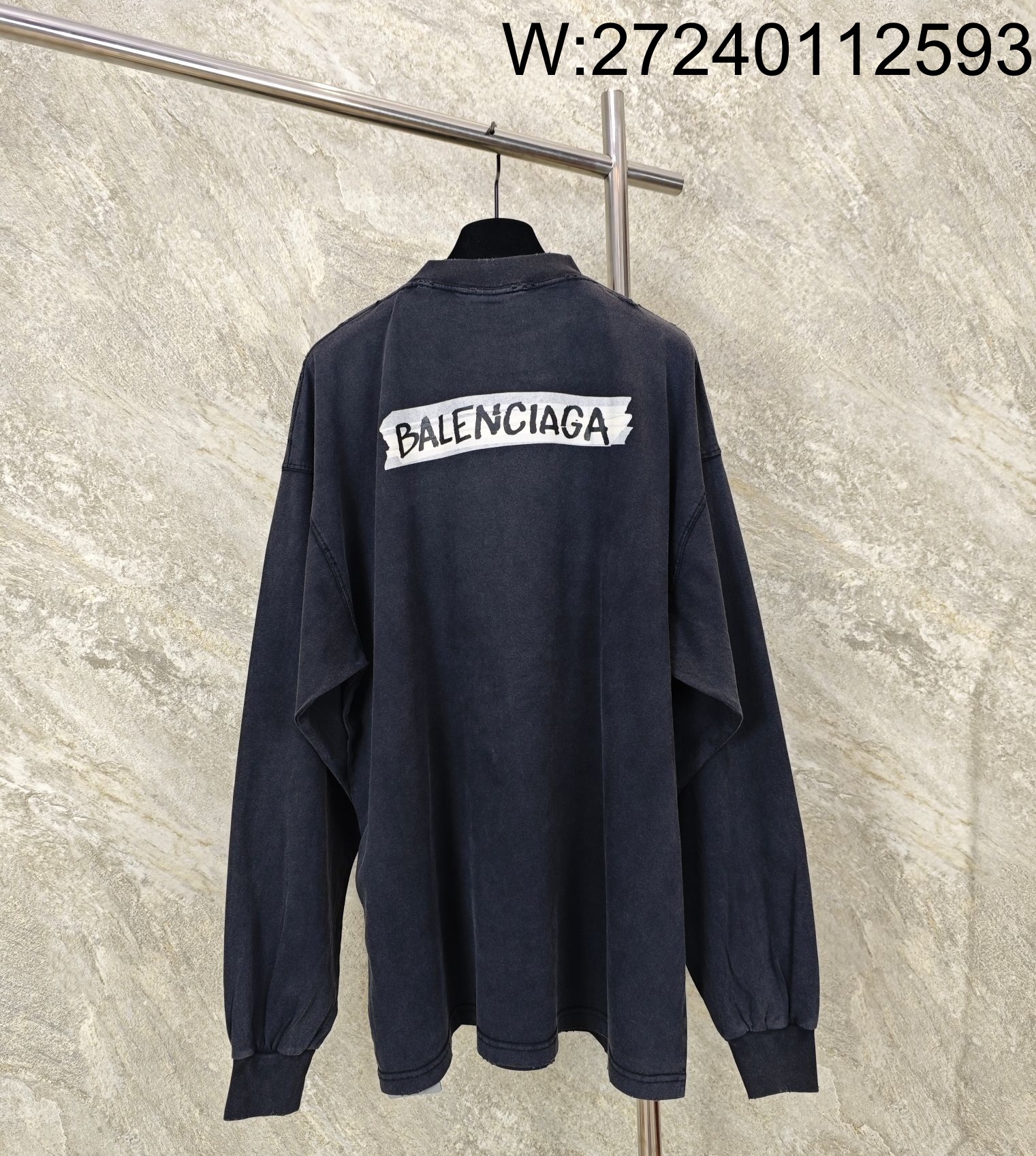 GTR공장 발렌시아가 마스킹 테이프 긴팔티 차콜