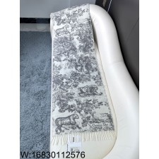 AGG 디올 트왈 드 주이 소바쥬 스카프 그레이 캐시미어 울