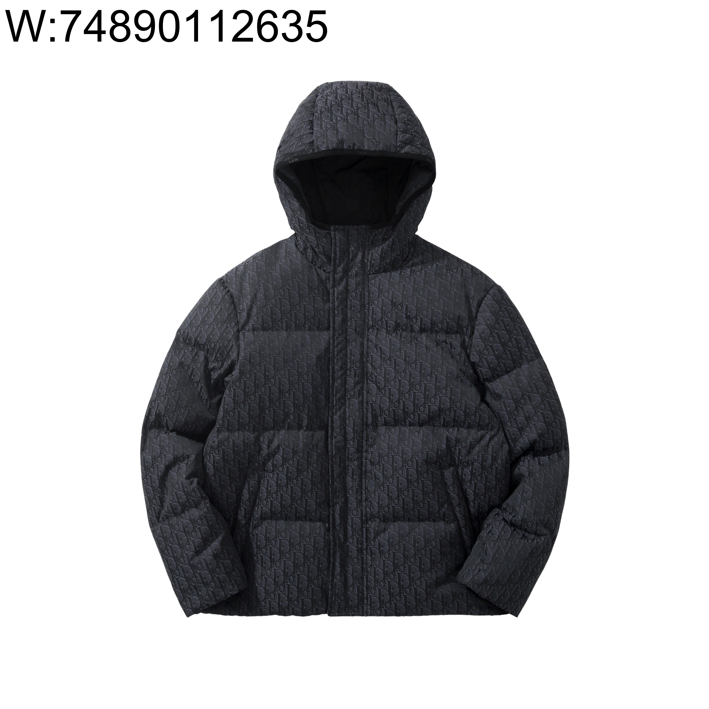 [흰] 디올 오블리크 후드 패딩 블랙