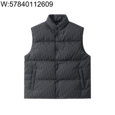 [흰] 디올 오블리크 단추 패딩 조끼 블랙