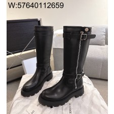 [327] 디올 레더 D 스코츠 지퍼 롱 부츠 블랙