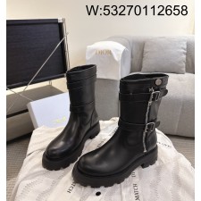 [327] 디올 레더 D 스코츠 지퍼 앵클부츠 블랙