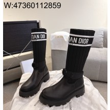 [327] 디올 D-메이저 롱 부츠 카프스킨 앤 테크니컬 니트 블랙