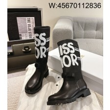 [327] 디올 D-메이저 부츠 블랙 테크니컬 패브릭 화이트 미스 디올 그래피티 프린트 앤 블랙 카프스킨