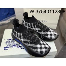 [152] 버버리 체크 니트 넵튠 스니커즈 샌드 블랙 남성용