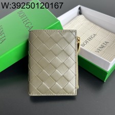 징 팩토리 보테가베네타 스몰 인트레치아토 폴더형 지갑 742330 11.5*9cm 배색 올리브 블루
