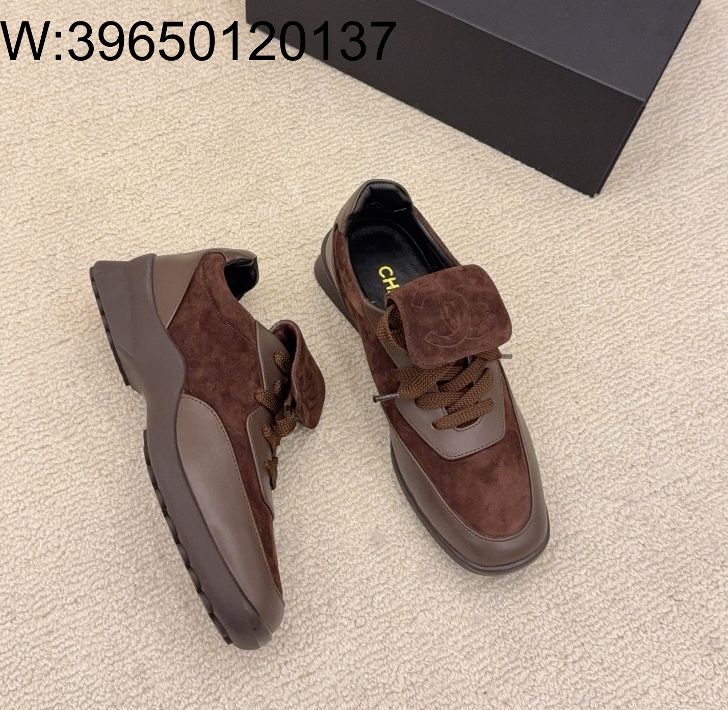 [AN3] 샤넬 빈티지 스웨이드 독일군 스니커즈 브라운