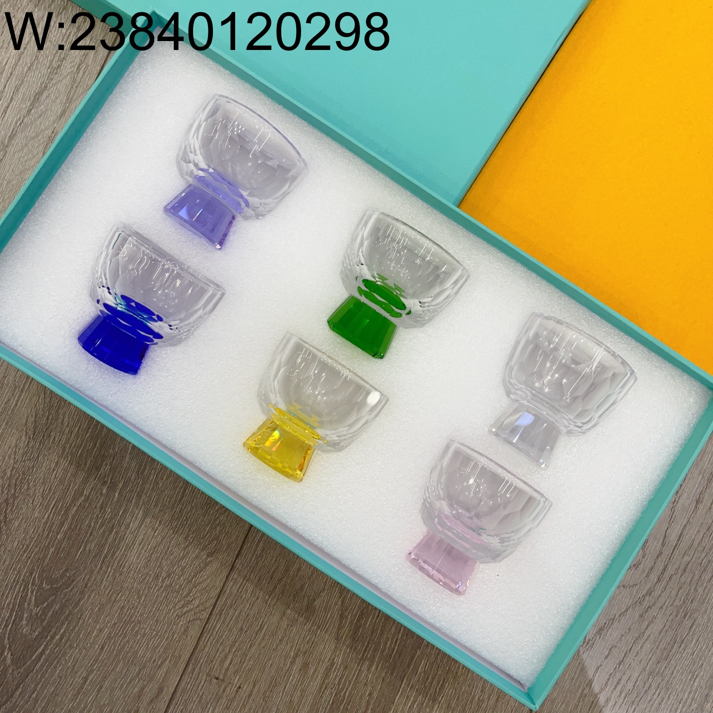 AGG 티파니앤코 멀티컬러 술 잔 미니 컵 차잔 세트