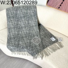 AGG 로에베 올 오버 아나그램 스카프 그레이 38*180cm 양털90% 캐시미어10%