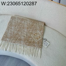 AGG 로에베 올 오버 아나그램 스카프 베이지 38*180cm 양털90% 캐시미어10%